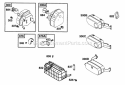 Muffler Grps Diagram and Parts List for 290447-0041-01  Briggs and Stratton Engine
